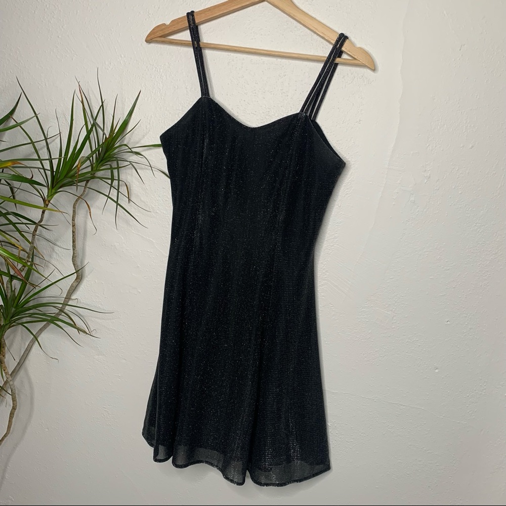 Maurices | Black/Silver Metallic Fitted Party Dress - Small - Picture 1 of 10
